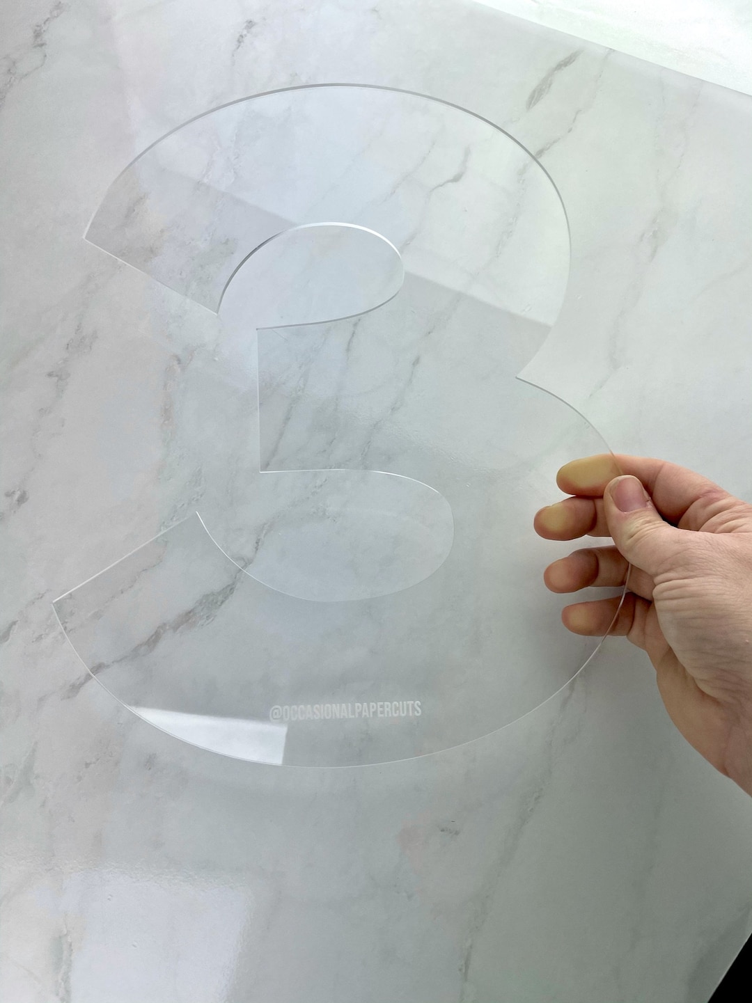 Large 12 Acrylic Number Cake Stencil, Clear Acrylic Guide Letter Cut