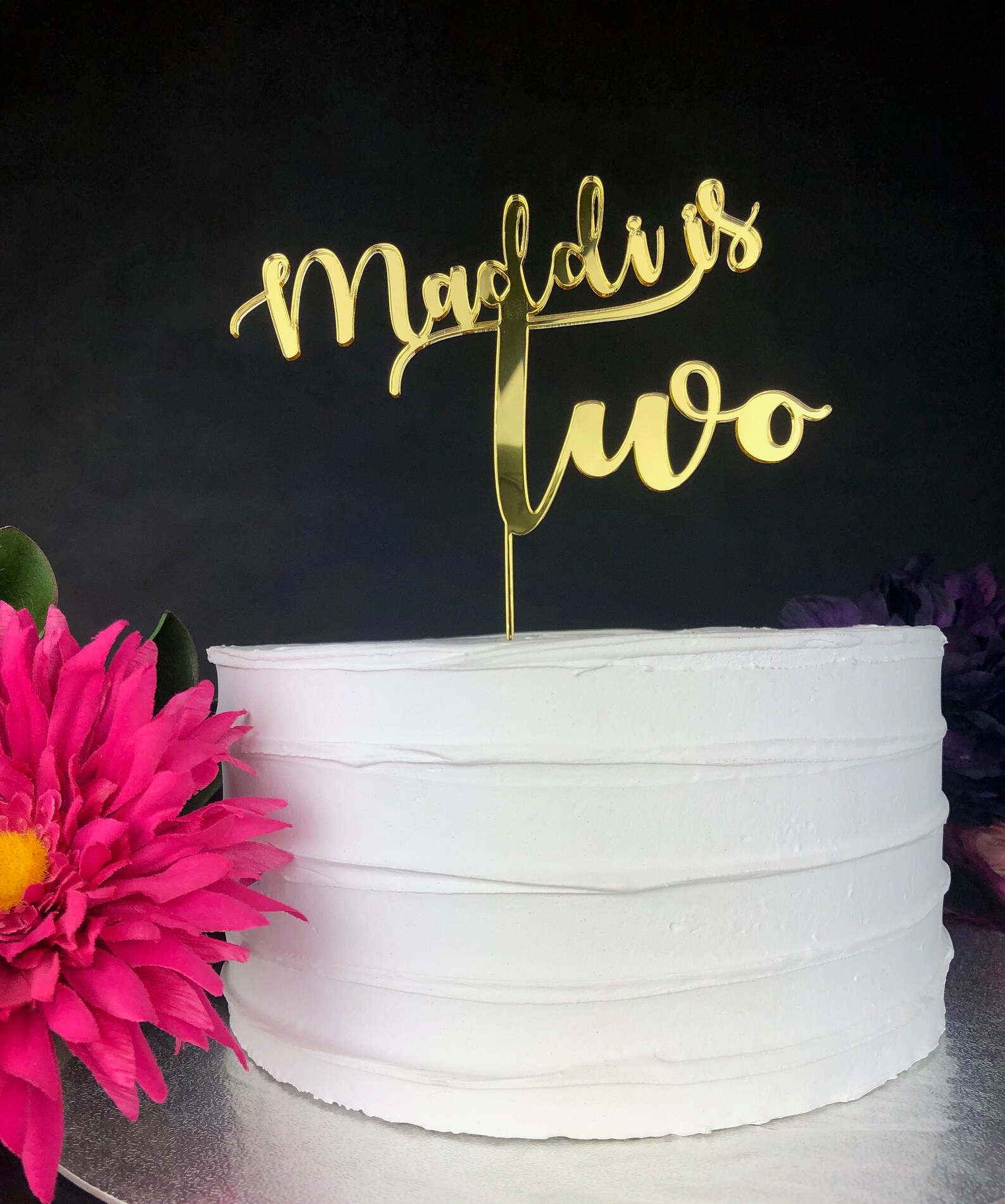 Personalized Name Birthday Cake Topper 2nd Birthday Party - Etsy