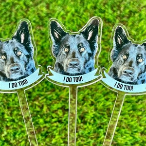 Print YOUR Dog Pet Stir Sticks, Signature Drink, I Do Too & Dog Of Honor, Watercolor Acrylic Cocktail Stirrers, Wedding Swizzle, 2-Sided