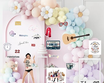 Grands accessoires Swiftie, découpes pour fête d'anniversaire fille