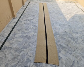 Runner rug, beige and black runner, wool runner rug, kilim runner, hallway rug, custom size runner, handmade rug, long area rug, minimalist