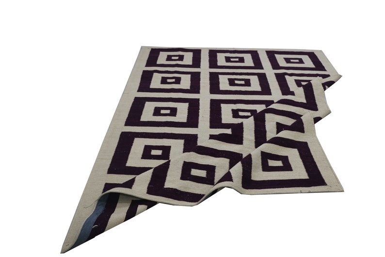 Geometric Area Rug Oriental Kilim Rug Black and White Rug Etsy