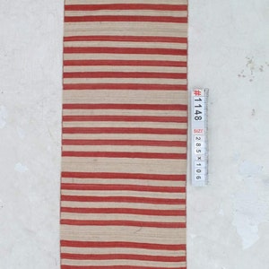 Striped rug, red and off white rug, runner rug, hallway rug, kilim rug, personalized rug, custom rug, stairs runner, kitchen rug, wool rug