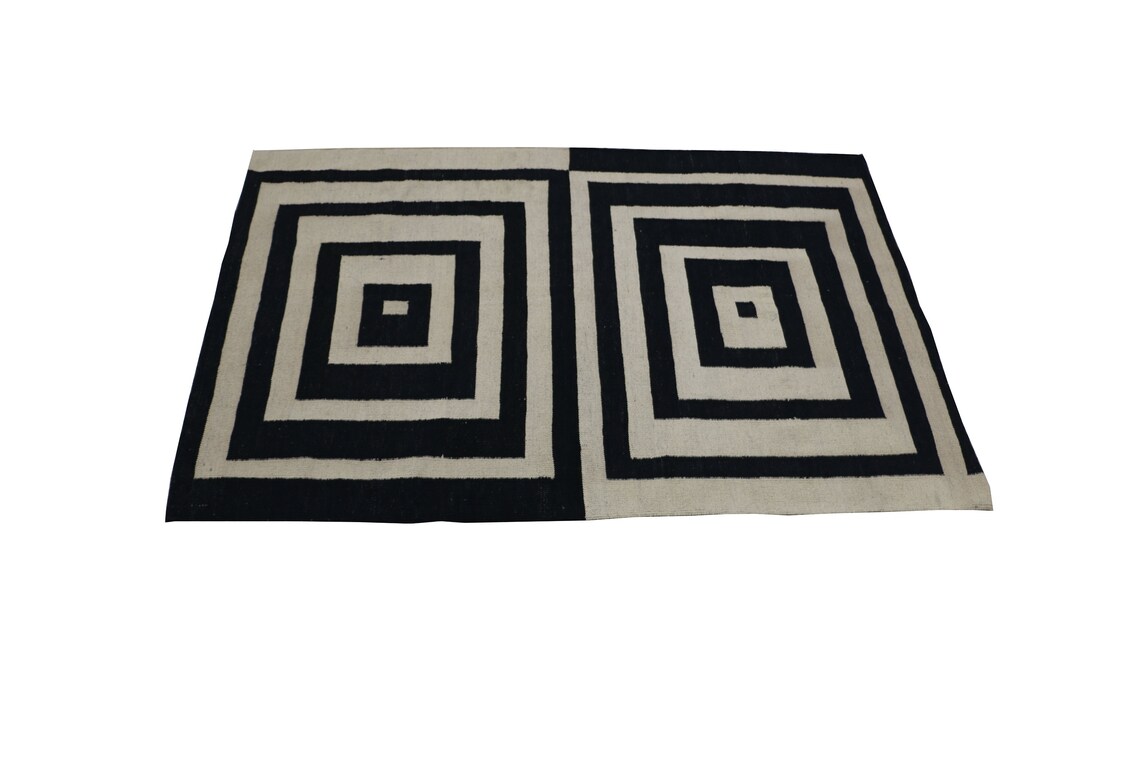 Area Rug Black and White/ivory Area Rug Bespoke Area Rug. Etsy
