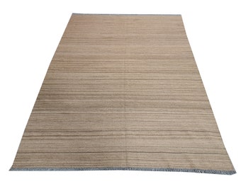 Natural area rug, brown rug, dhurrie rug, flatweave rug, custom rug, bespoke rug, personalized rug, made to order rug, 8x10 rug, 9x12 rug