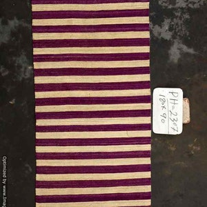 Striped runner rug, custom rug, hallway rug, purple and off white rug, wool rug, personalized rug, corridor rug, kilim rug, dhurrie rug