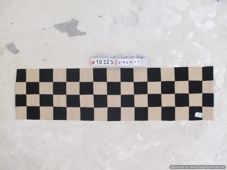 Checkered Rug, Runner Rug, Checker Rug, Hallway Rug, Corridor Rug