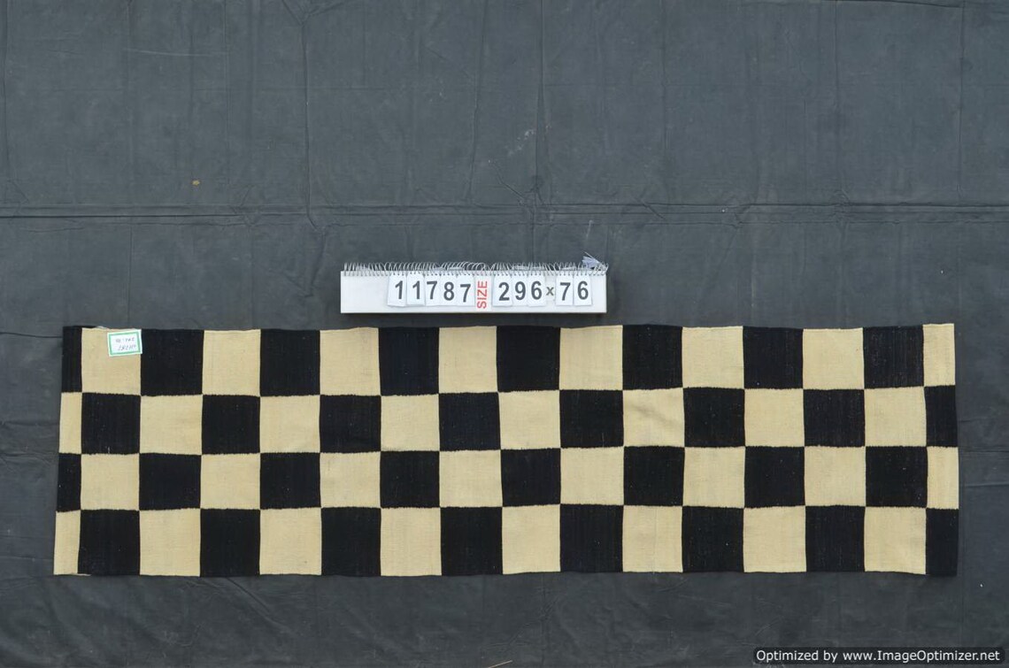 Checkered Rug, Runner Rug, Checker Rug, Hallway Rug, Corridor Rug, Black and White Checkered Rug