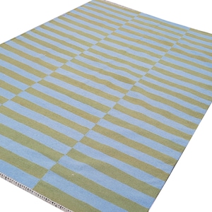 Striped rug, Green and blue rug, flatweave rug, area rug, kilim rug, dhurrie rug, 9x12 rug, 5x7 rug, 8x10 rug, 3x5 rug, 6x9 rug, large rug