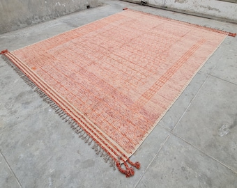 Alfombra bereber grande, alfombra marroquí, alfombra beni ourain, alfombra de lana, alfombra hecha a mano, alfombra anudada a mano, alfombra de lana de 8x10, alfombra bereber de 9x12, alfombra marroquí de 5x7