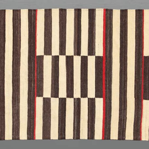 Designer rug, custom rug, kilim rug, runner rug, hallway rug, wool rug, corridor rug, beige brown rug, striped runner rug, dhurrie rug