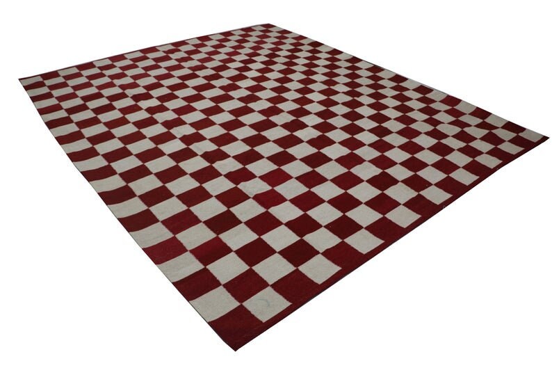 Checkered Rug, Checkerboard Rug, Checker Rug, Red and White Rug, Custom ...