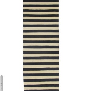 Striped runner rug, black and white rug, rug runner, hallway rug, wool runner rug, kilim corridor runner, dhurrie runner, flat weave runner