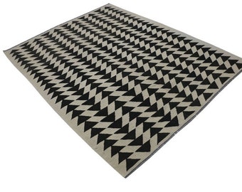 Custom Wool Dhurrie Rug, Flatweave Kilim Style