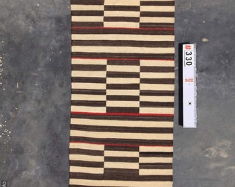 Brown and beige runner rug, kilim hallway rug, entryway rug, rug runner, entrance rug, dhurrie corridor rug, long carpet, custom made rug.