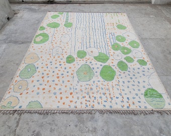 Alfombra de musgo, alfombra marroquí verde, alfombra de área grande, alfombra de musgo 8x10, alfombra verde musgo, alfombra de musgo 9x12, alfombra de musgo 6x9, alfombra marroquí 8x10, alfombra de lana, 5x7
