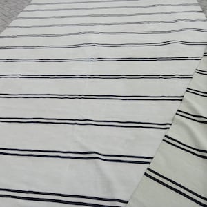 Off white and black rug, striped rug, minimalist rug, wool rug, flatweave rug, dhurrie rug, kilim rug, 5x7 striped rug, 8x10 striped rug
