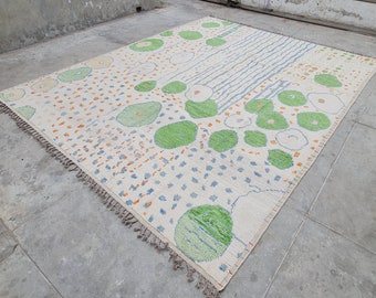 Alfombra de musgo, alfombra marroquí verde, alfombra de área grande, alfombra marroquí 8x10, alfombra verde musgo, alfombra de musgo 9x12, alfombra de musgo 6x9, alfombra de musgo 8x10, alfombra de lana, 5x7