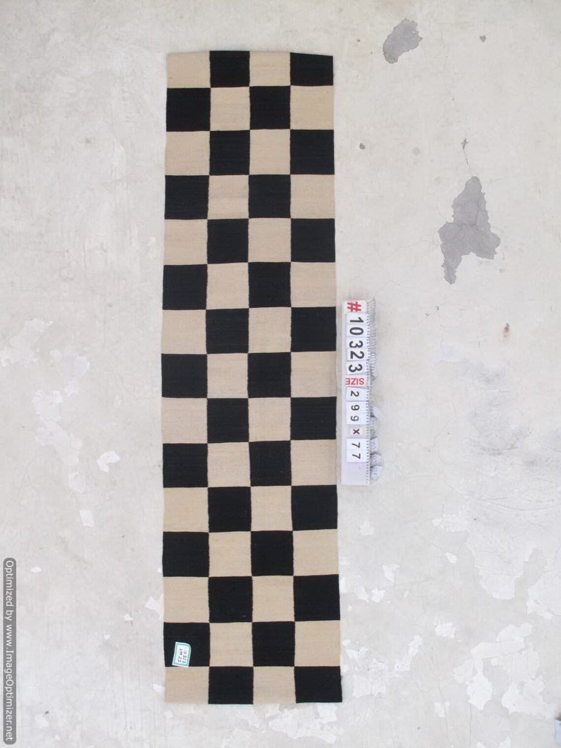 Checkered Rug, Runner Rug, Checker Rug, Hallway Rug, Corridor Rug, Black and White Checkered Rug