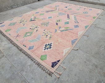 Moroccan rug pink, Large area rug, pink berber rug, living room rug, wool rug, 8x10 pink Moroccan rug, 9x12 pink berber rug, 5x7 rug, custom