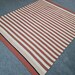 Rust and White Striped Rug, Kilim Rug, Rustic Rug, Stripe Rug, Living ...