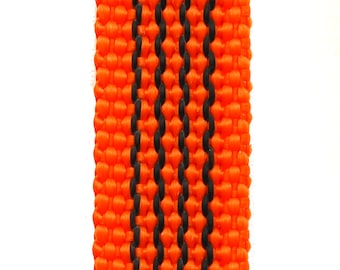 Gurtband gummiert orange 15 mm breit mit Gummifäden