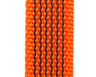 Gurtband gummiert orange 20mm breit mit Gummifäden