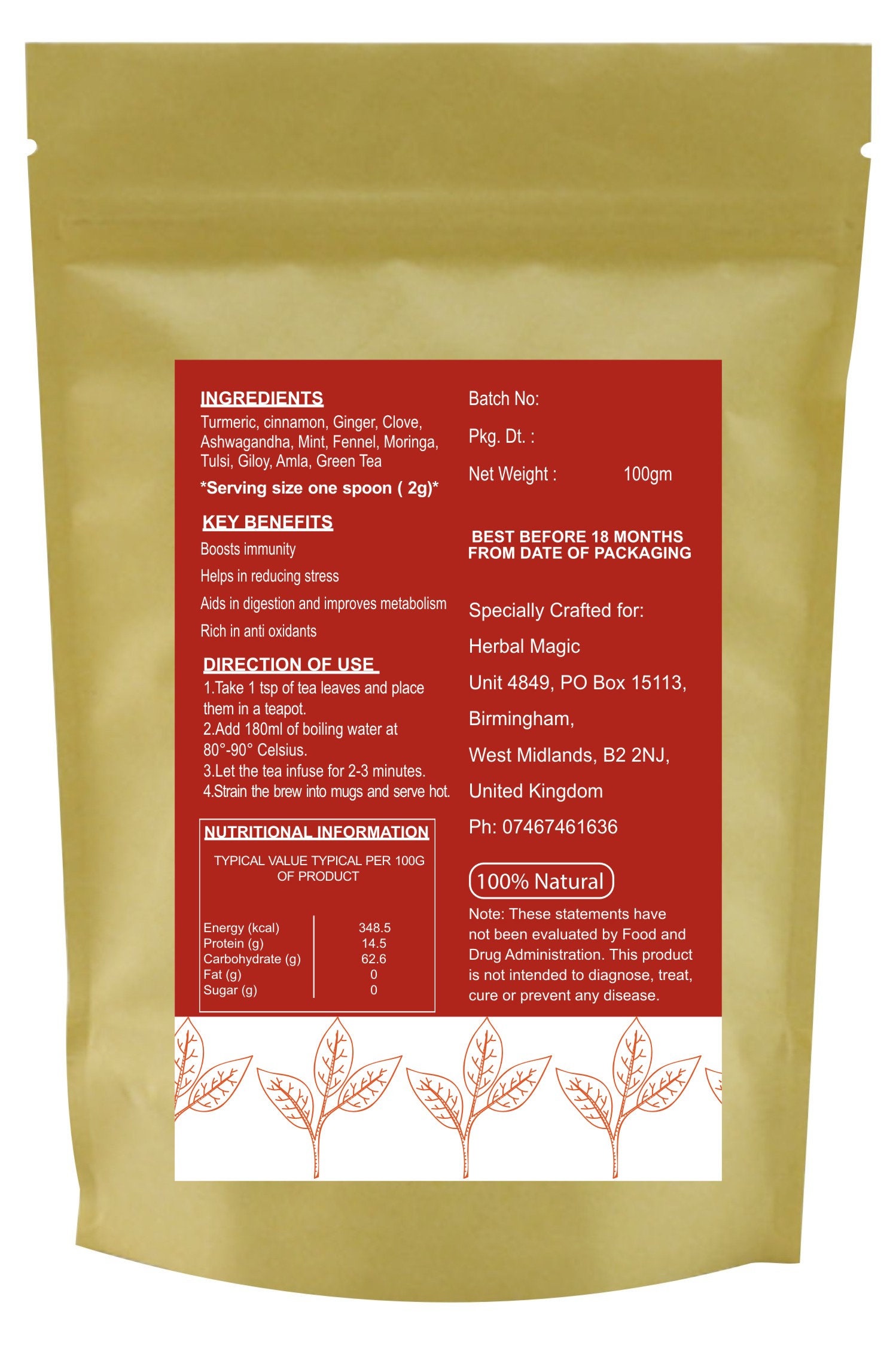 Herbal Magic's Concoction Immunity Boost Tea 100 Natural Etsy