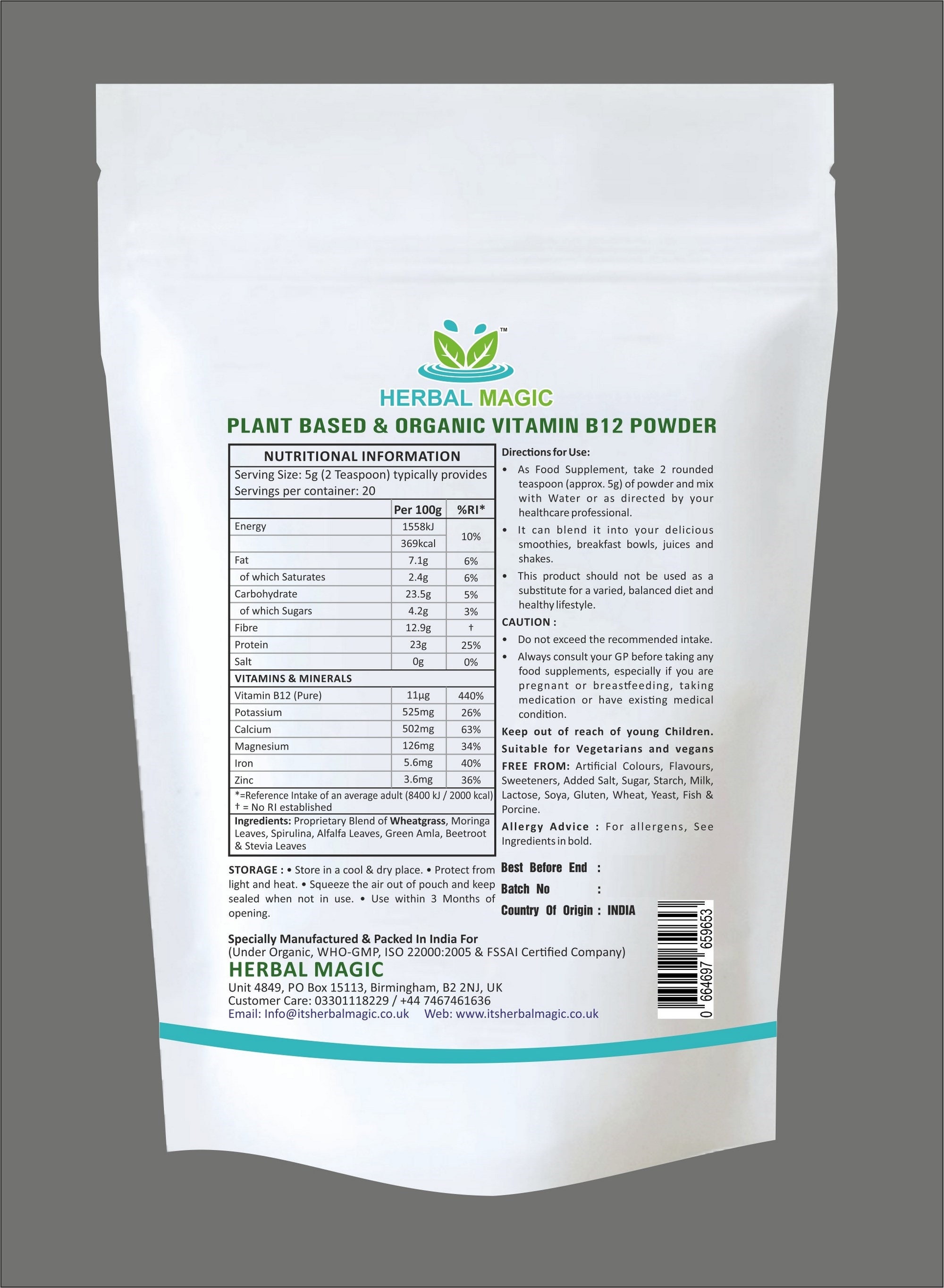 100 Pure & Natural 100g Vitamin B12 Powder Immunity Energy Etsy