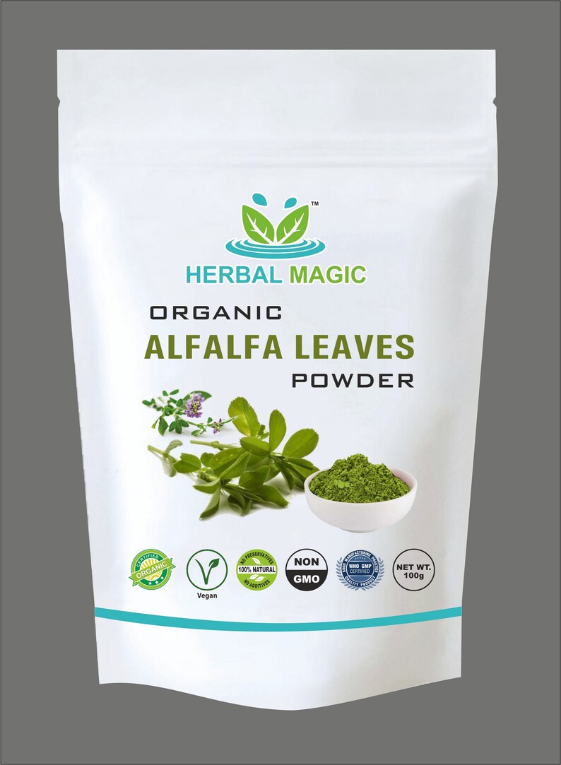 100g Certified Organic Alfalfa Leaf Powder Non Gmo Vegan not Etsy