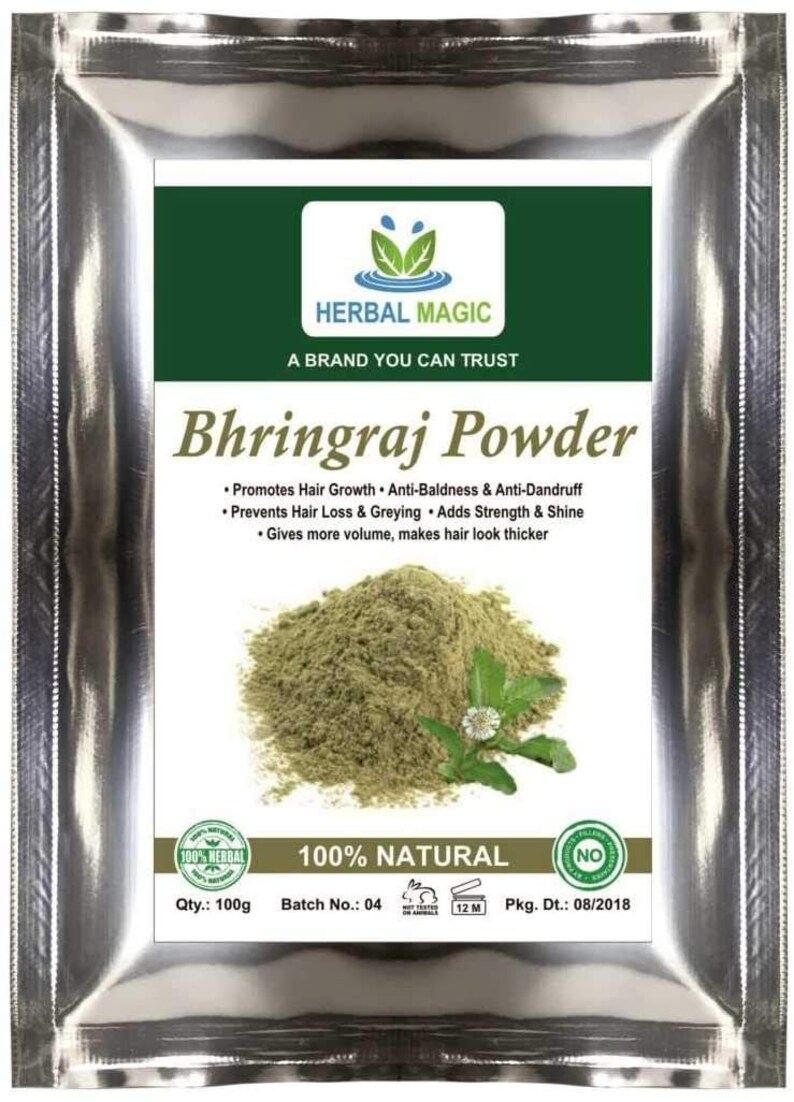 Organic Bhringraj Powder Supports Hair Loss Growth Dandruff Etsy