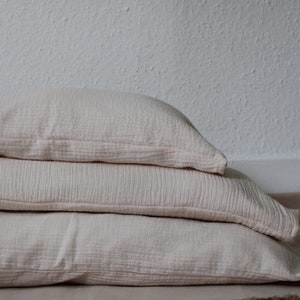 Pillowcase Bedding Bed Pillows Organic Cotton Beige Muslin Teenage Bed Set Double Gauze Gift Children Adult  Birthday gift