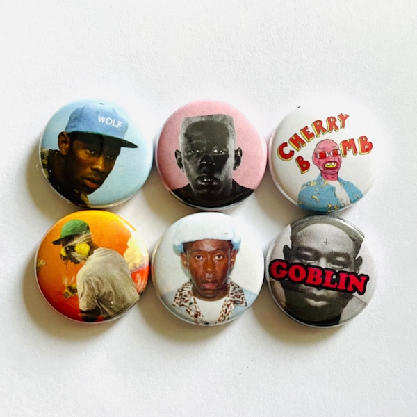 TYLER, The CREATOR ALBUMS Set of 6 1” Metal Pinback Buttons