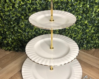 Royal Albert Cake Stand ‘Val D’Or’ 3 Tier Cake Stand Perfect for party, afternoon tea, birthday, anniversary, vintage wedding