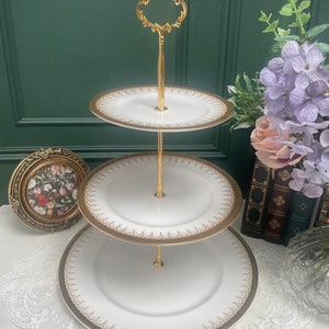 Royal Albert / Paragon  Cake Stand 'Athena’ Pattern | High tea 3 tier cake stand | Vintage Bone China Cupcake Tower |