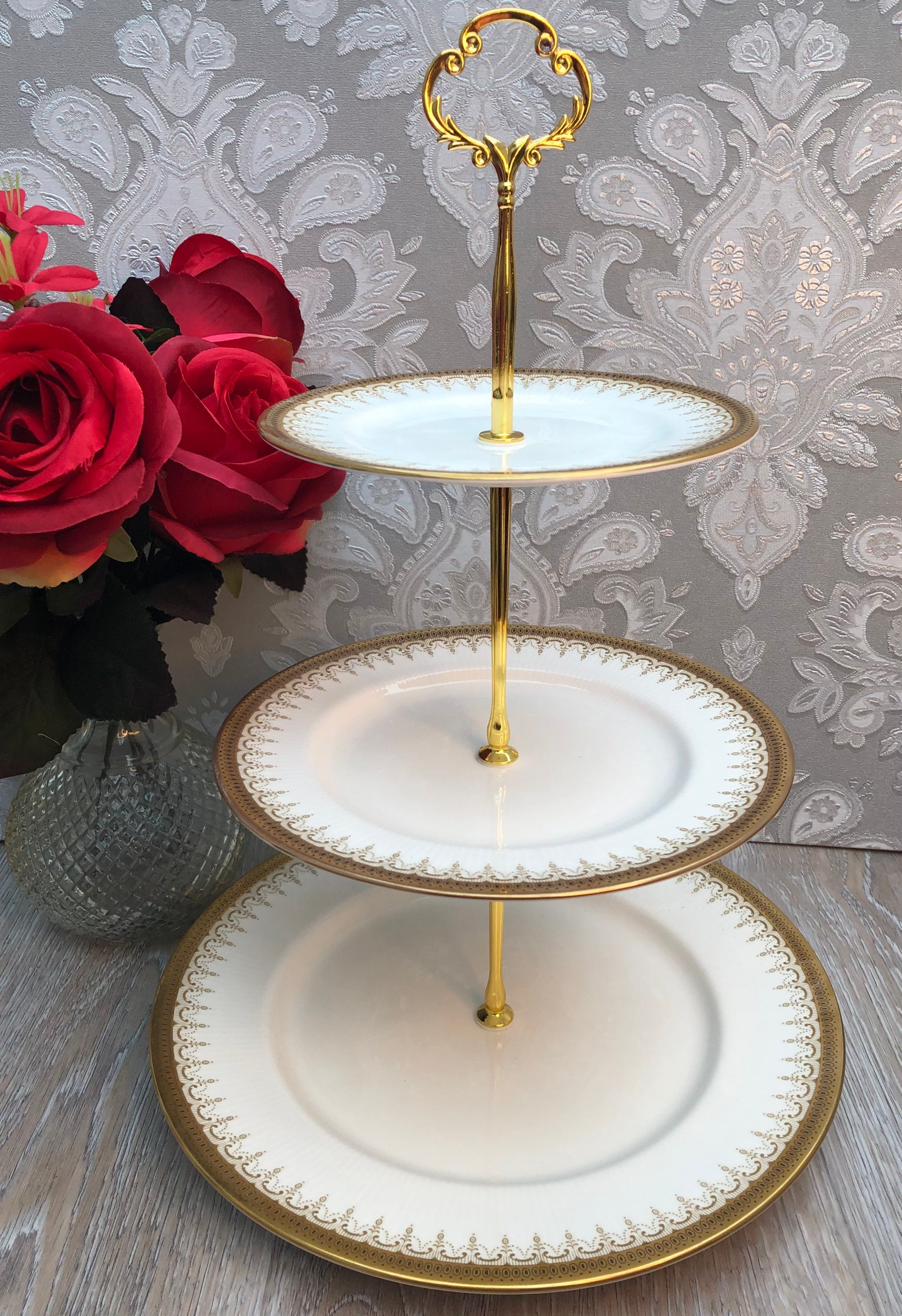 Royal Albert / Paragon Cake Stand 'Athena Pattern Pure Etsy