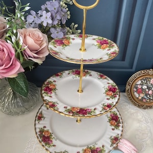 Royal Albert Cake Stand ‘Old Country Roses’ 3 Tier Cake Stand Perfect for party, afternoon tea, birthday, anniversary, vintage wedding