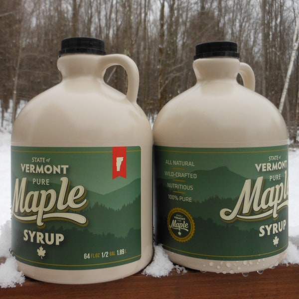 Pure Vermont Maple Syrup-2023- Gallon shipped as 2 halves