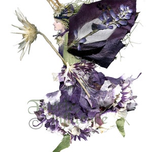 aeries from Flowers, Art by Zella, 5X7 Fairy Note Cards with Envelopes, « Keridwen » Petunias, Garden and Forest Fairies