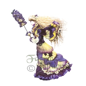 Fées de fleurs, Art par Zella, 5X7 Fairy Note Cards avec enveloppes, « Anoria » Delphinium, Jardin et Fées de la Forêt