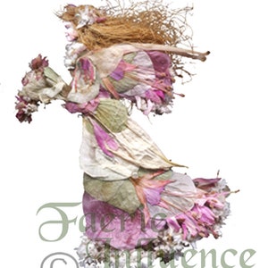 Féeries from Flowers, Art by Zella, 5X7 Fairy Note Cards with Envelopes, « Shaylece » Fushias, Garden and Forest Fairies