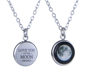 Personalized Moon Phase Necklace: I Love You to the Moon and Back
