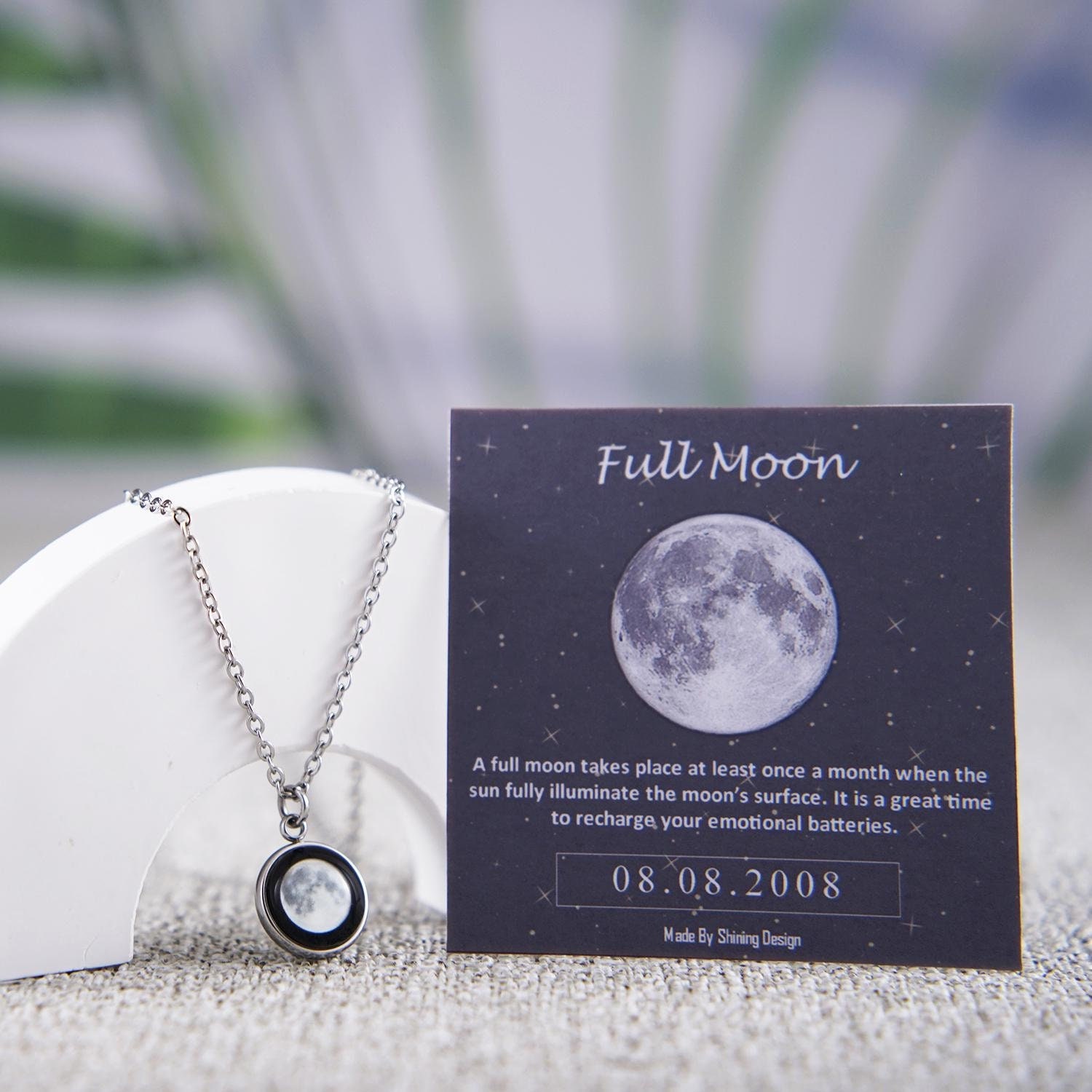 Moonglow Moon Jewelry Statement Acrylic Moon Phase Necklace Oh