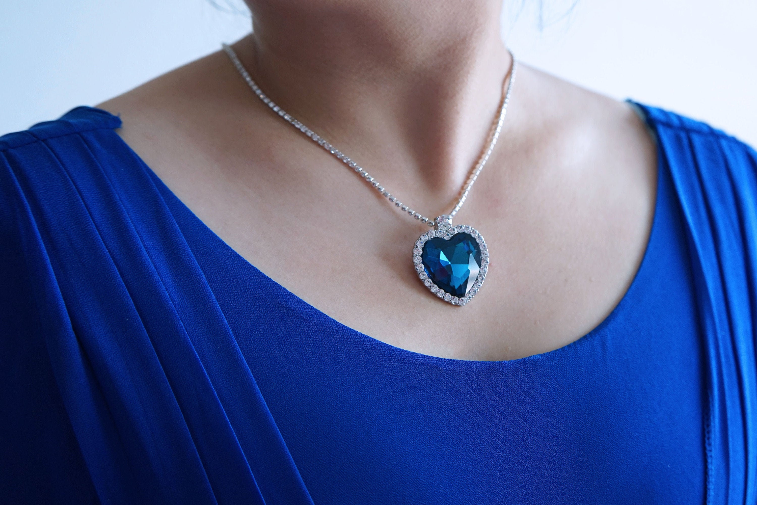 ☆TATIANA☆ Rose Flower Heart String Necklace NZ2122 Silver/(Silver 925) Tiny Rose Flower Heart Necklace
