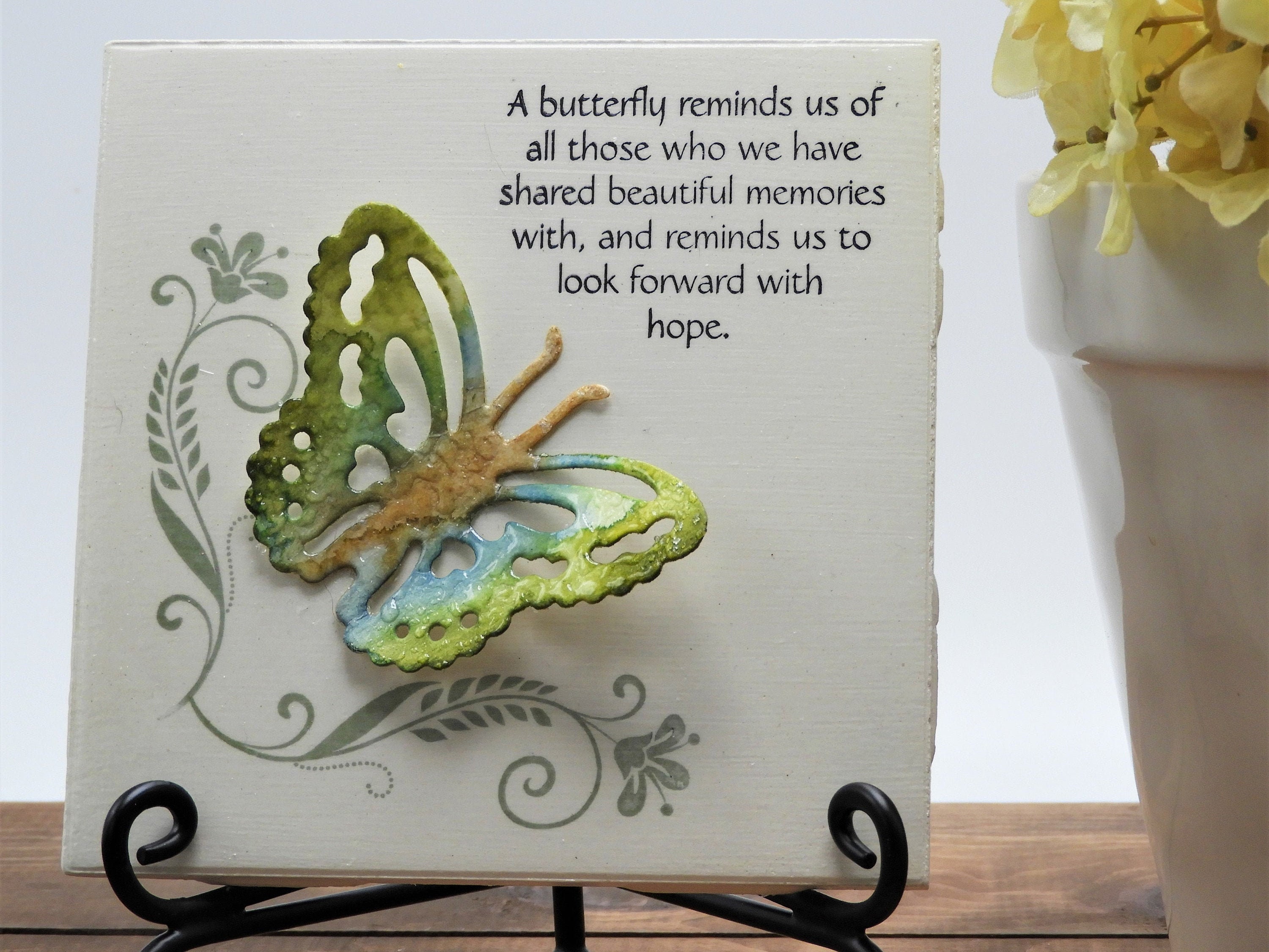 Butterfly gift with inspirational quotehand stamped on a Etsy