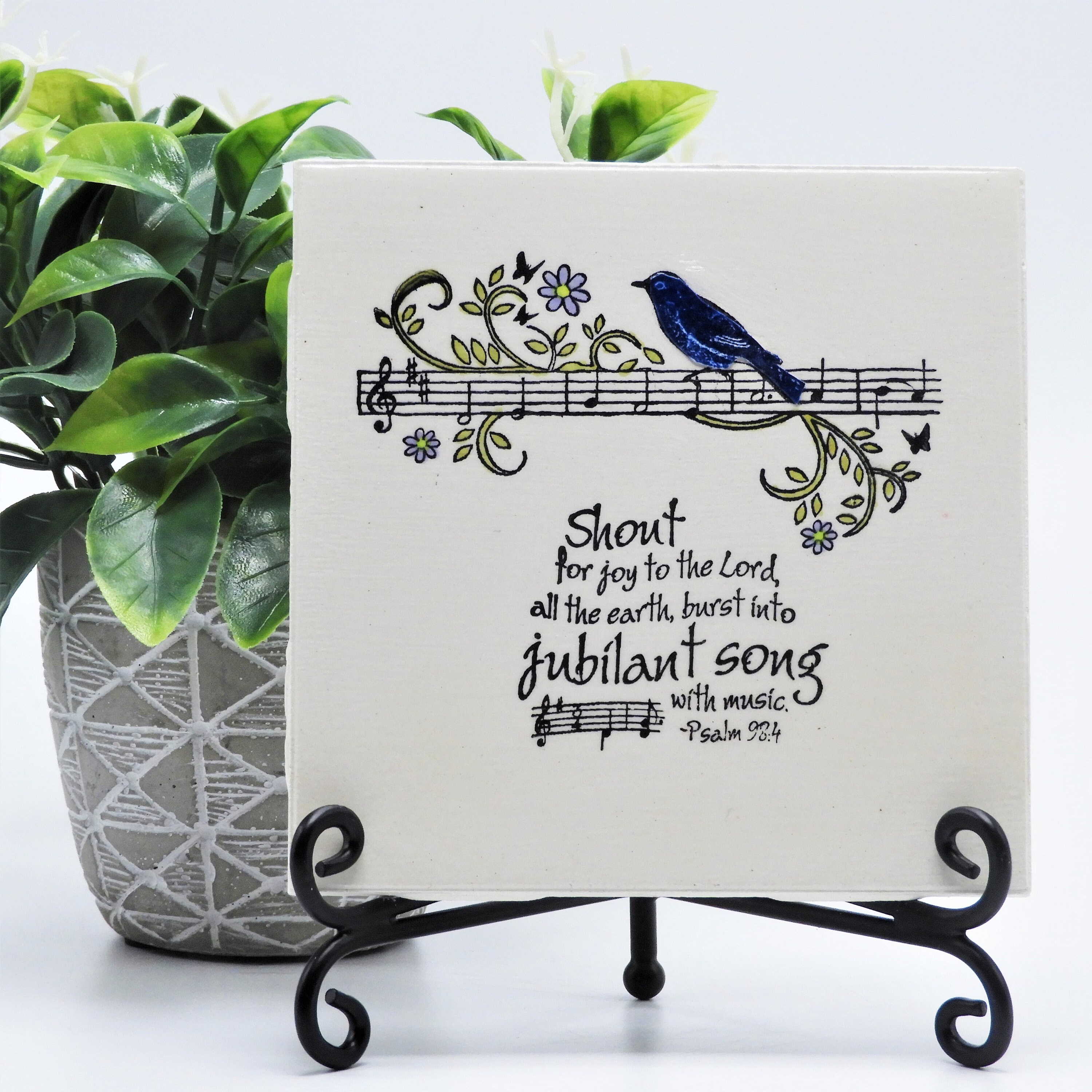 Ceramic Tile Music Teacher Gift Hand Stamped Musical Stanza Etsy
