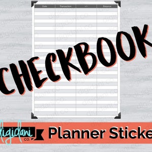 Digital Planner Sticker CHECKBOOK image 1