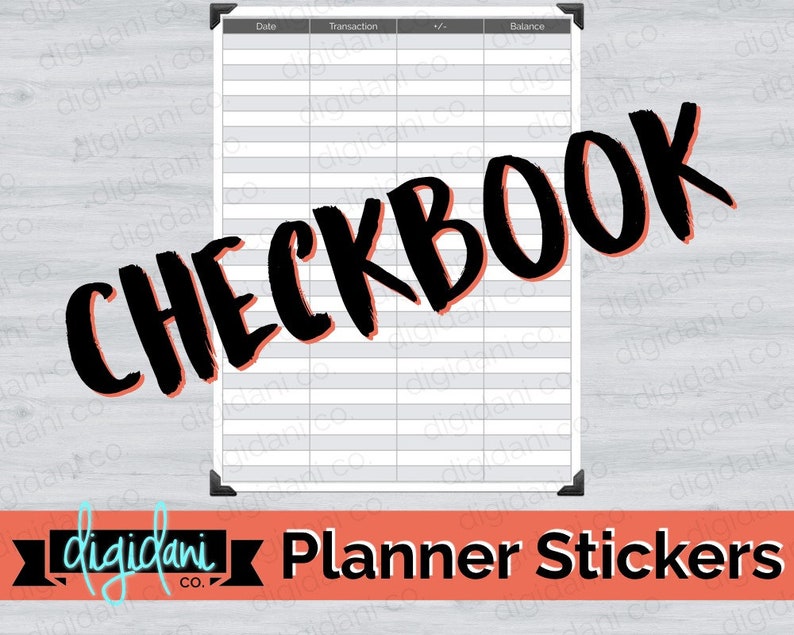 Digital Planner Sticker CHECKBOOK image 1