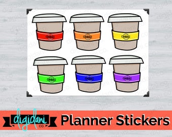 Digital Planner Sticker - COFFEE CUPS