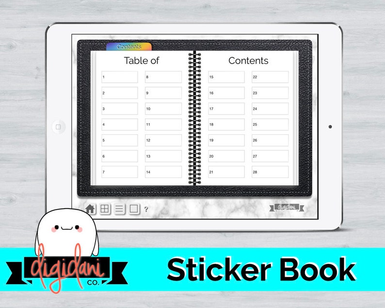 Digital Sticker Book With Functioning Table of Contents Etsy